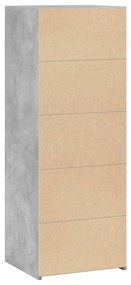 betonszürke szerelt fa magasszekrény 45 x 41 x 124 cm