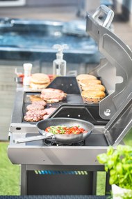 CALIFORNIA BBQ gázgrill, 4 égővel, nyomáscsökkentő szeleppel, ezüst Penta CZ