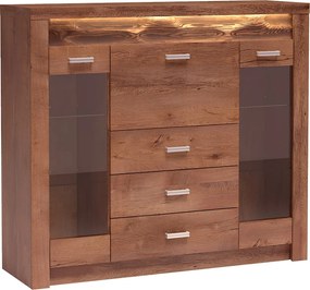 Vitrines komód, világos kőris, INFINITY 08