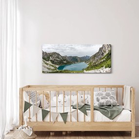 A hegyekben lévő tó képe (120x50 cm)