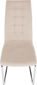 Étkezőszék, bézs Dulux Velvet szövet/króm, SALOMA NEW