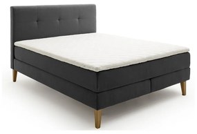 Antracitszürke boxspring ágy 160x200 cm Stockholm – Meise Möbel