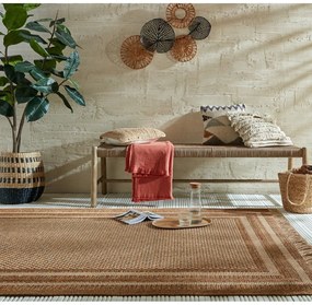 Natúr színű kültéri-beltéri szőnyeg 160x230 cm Layla Border – Flair Rugs
