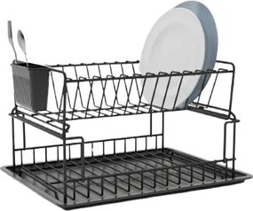 Edényszárító, csepegtető tálca, fekete, 35 x 30 cm