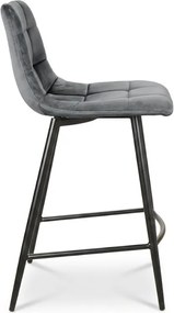 MILA VELVET szürke bárszék fekete lábakkal