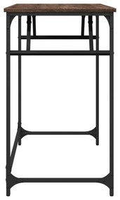 barna tölgy szerelt fa és porszórt acél íróasztal 100x45x76 cm
