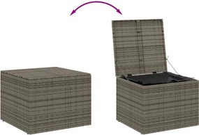 vidaXL szürke polyrattan kerti tárolóláda 291 L