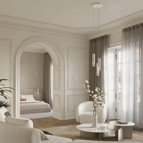 Sollux SL.1694 - Csillár zsinóron LIRO 3xGU10/10W/230V fehér