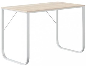 vidaXL fehér-tölgyszínű forgácslap számítógépasztal 110 x 60 x 73 cm