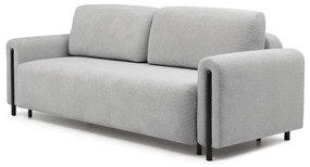 Világosszürke buklé kinyitható-tárolóhelyes kanapé 244 cm Arcadova – ELTAP