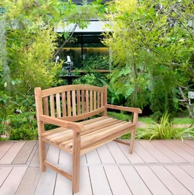 DIVERO 2 személyes pad tikfa kezeletlen 120 cm