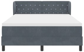 Boxspring ágy Matrac Részével Sötétszürke 140x190 cm Bársony