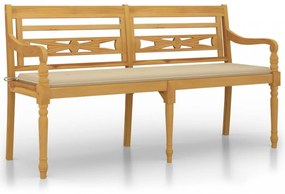 tömör tíkfa Batavia pad bézs párnával 150 cm