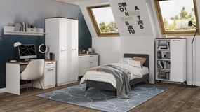 Vitrin, fehér/evoke tölgy, VELIS 1D