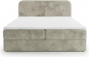 Kárpitozott boxspring ágy FORENA 140x200 cm krém színben Matrac: Bonell rugós matrac