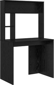 vidaXL Asztal polcokkal Fekete tölgy 91 x 50 x 149 cm Faanyag