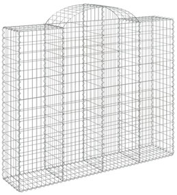 vidaXL 10 db íves horganyzott vas gabion kosár 200x50x160/180 cm