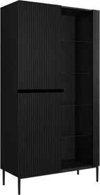 Nicole vitrin 100 cm hornyolt előlappal - matt fekete