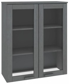 HAMAR sötétszürke tömör fenyőfa felső szekrény 85 x 35 x 100 cm