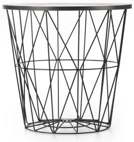 HARISSA konferenciás asztal 41x42 cm fekete/márvány dekor