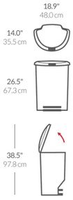 Simplehuman Pedálos szemetes 50 l, fekete