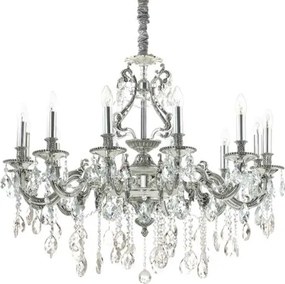 Klasszikus ezüst kristály csillár nappaliba - étkezőbe – Ideal Lux GIOCONDA 164953