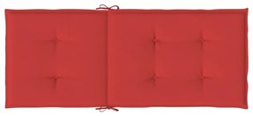 6 db piros szövet kerti magas háttámlájú székpárna 120x50x3 cm