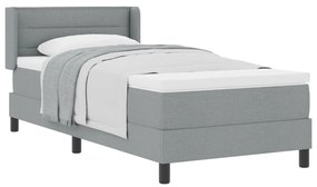 Boxspring Ágy Mattal, Világosszürke, 80x200 cm, Szövet