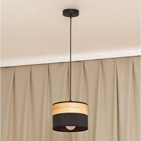 Kábeles függőlámpa ALBA 1xE27/15W/230V átm. 20 cm fekete/barna