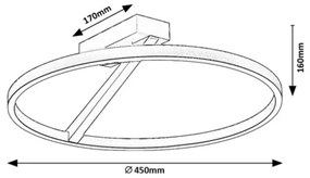 Rabalux 71351 - LED mennyezeti lámpa RENARA LED/24W/230V 3000K átm. 45 cm