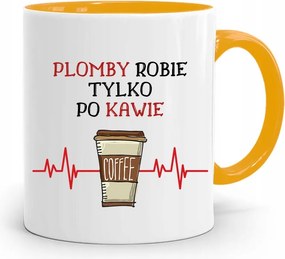 Sárga Fogorvos Ajándék Bögre Plombák Csak Kávé Után, fényképes nyomattal