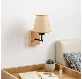 Brilagi - Fali lámpa NUBILA WOOD 1xE27/25W/230V tölgy/világosbarna