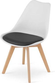 AKCIÓ Fehér-fekete BALI MARK szék bükkfa lábakkal II. minőség