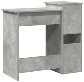 betonszürke forgácslap íróasztal polcokkal 84x40x78 cm