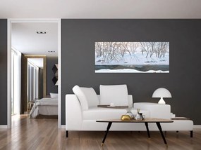 Kép - róka a téli tájban (120x50 cm)