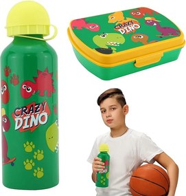 Dinoszaurusz Crazy szendvicsdoboz + alumínium kulacs szett