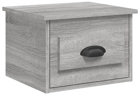2 db szürke sonoma falra szerelhető éjjeliszekrény 41,5x36x28cm
