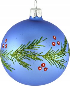 Kék gömbök fagyöngy matt 6 db-os Saco