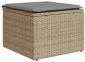 vidaXL bézs polyrattan kerti szék párnával 55 x 55 x 37 cm