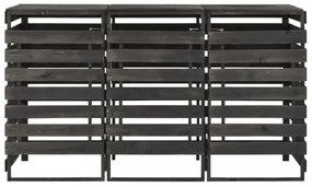 festett tömör fenyőfa tripla kerekeskuka-tároló 210x75x121 cm