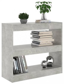 betonszürke térelválasztó könyvszekrény 80 x 30 x 72 cm