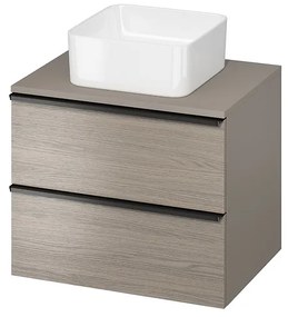 Cersanit - VIRGO falra szerelhető mosdókagyló szekrény 60 cm-es tetővel, szürke tölgyfekete, S522-023