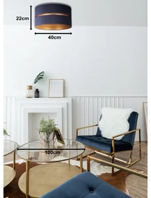 Duolla - Mennyezeti lámpa DUO 1xE27/15W/230V átm. 40 cm kék/arany