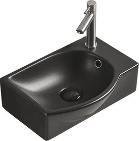 Mexen Mista balra néző pultra szerelhető mosdó 40 x 28 cm, fekete matt - 22174085L