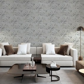 Arthouse Signature 2 Luxury Leaf ezüst-szürke leveles texturált vinyl tapéta – 299302