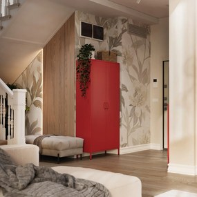 Gardróbszekrény FLAVIO, 800 x 1850 x 450 mm, Modern: piros