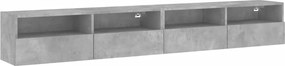 vidaXL 2 db betonszürke szerelt fa fali TV-szekrény 100x30x30 cm