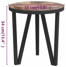 fekete-sárga MDF dohányzóasztal Ø35 cm