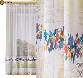 Jacquard mintás függöny 007972 500x160cm egyszerű virágmintás (szegélyekkel)
