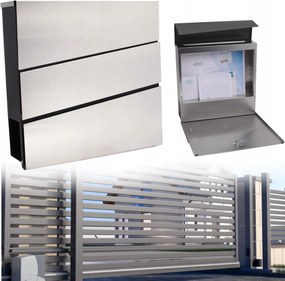 Rozsdamentes Fém Modern Postaláda Lux Postai Újságtartóval